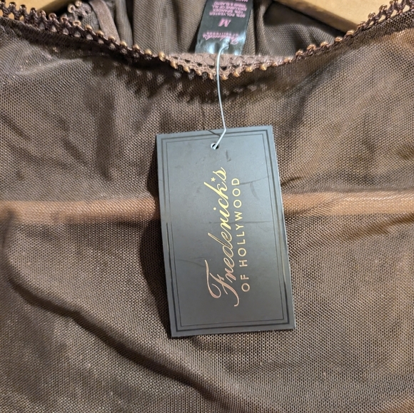 NWT Frederick's of Hollywood Lola Lee Bodysuit with Garters, Chocolate, M - Picture 10 of 10